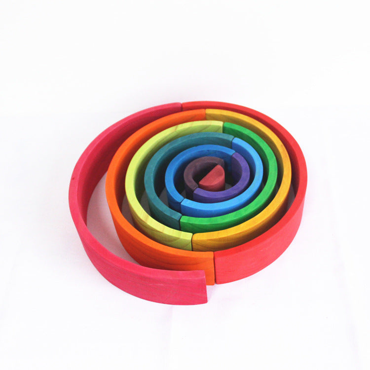 Rainbow Play™ – Creatief Bouwen & Ontdekken – Montessori Houten Regenboog