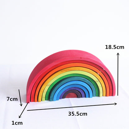 Rainbow Play™ – Creatief Bouwen & Ontdekken – Montessori Houten Regenboog