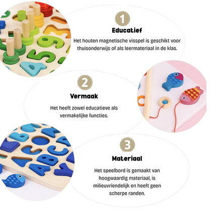 Tabloo - Kleuren, vormen, cijfers - Montessori houten speelbord