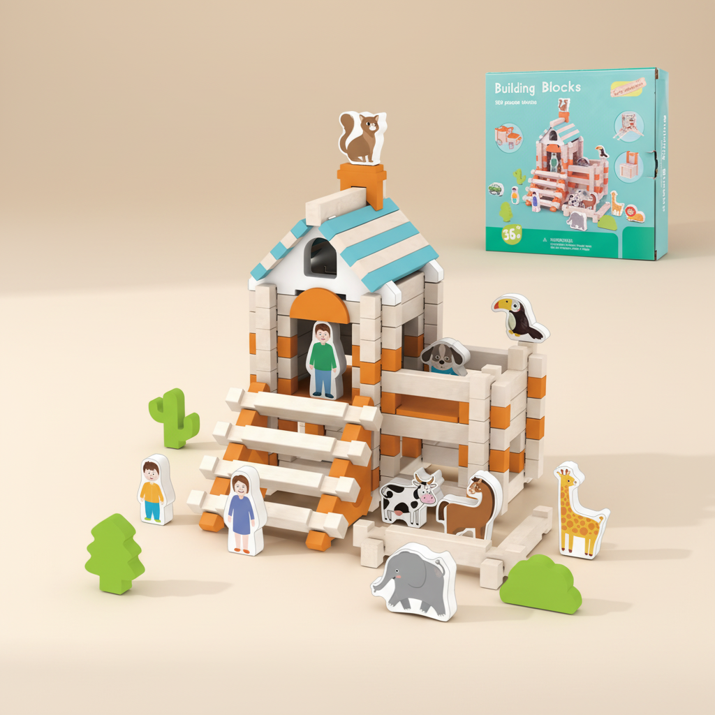 BouwBart™ – Montessori Mini Huis Bouwset