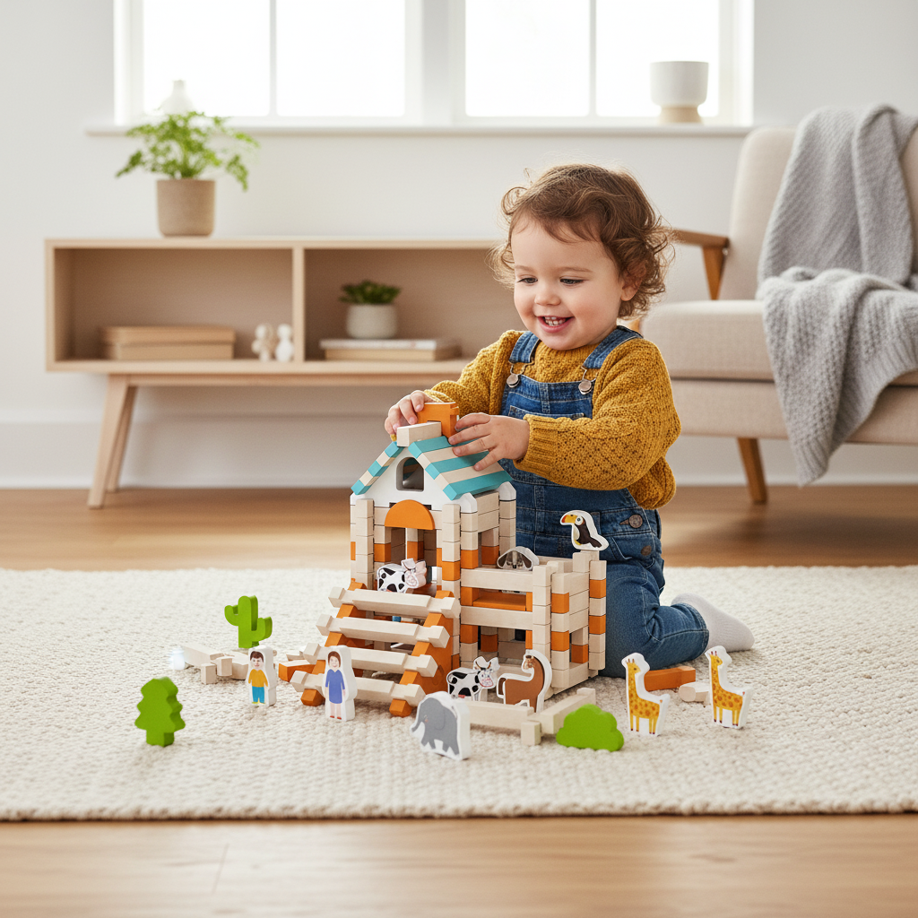 BouwBart™ – Montessori Mini Huis Bouwset