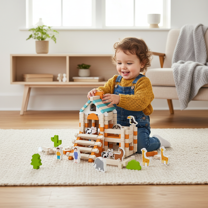 BouwBart™ – Montessori Mini Huis Bouwset