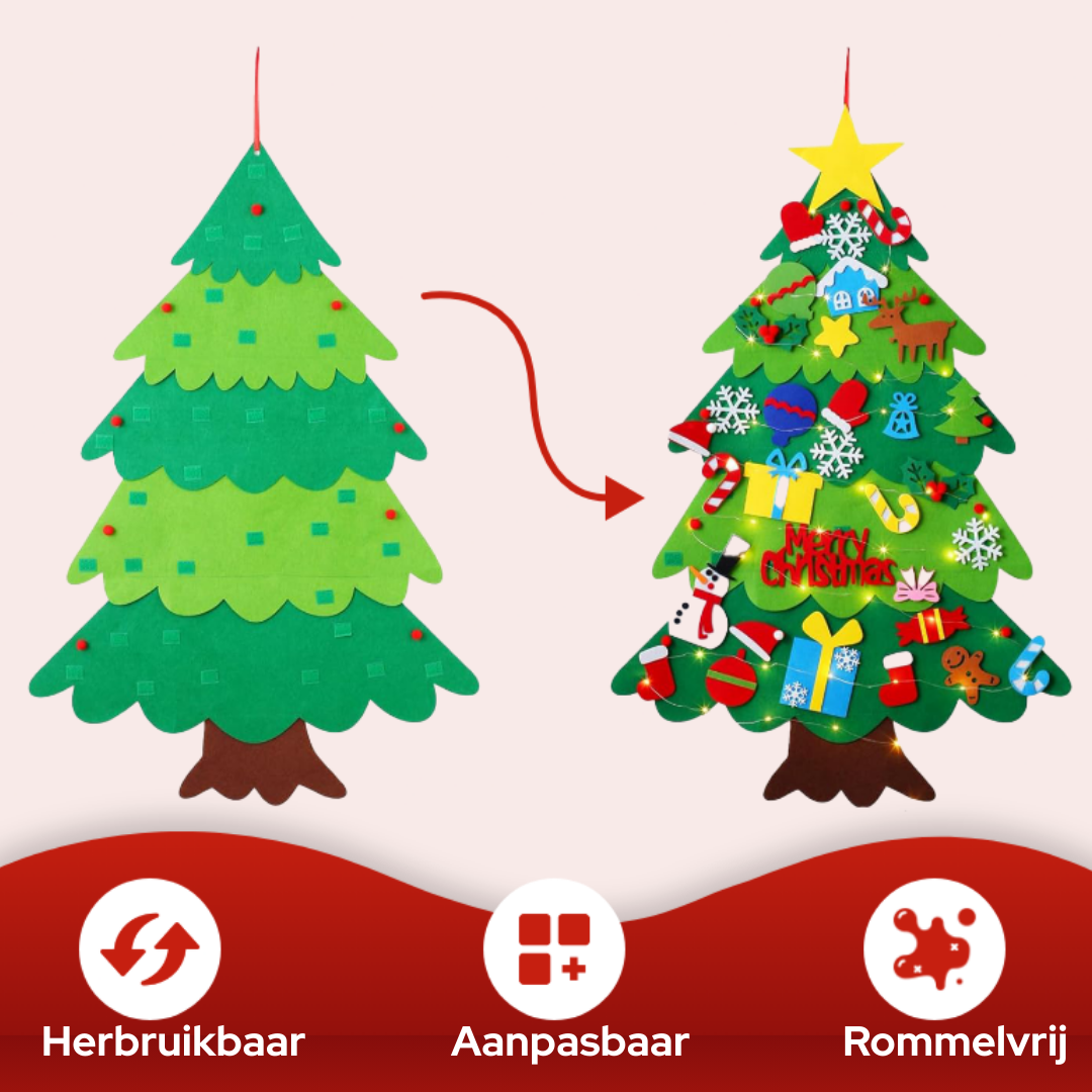 FleurBoom™ – DIY Vilt Kerstboom voor Kleintjes