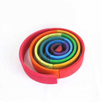 Rainbow Play™ – Creatief Bouwen & Ontdekken – Montessori Houten Regenboog