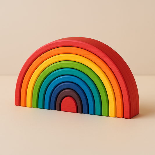 Rainbow Play™ – Creatief Bouwen & Ontdekken – Montessori Houten Regenboog