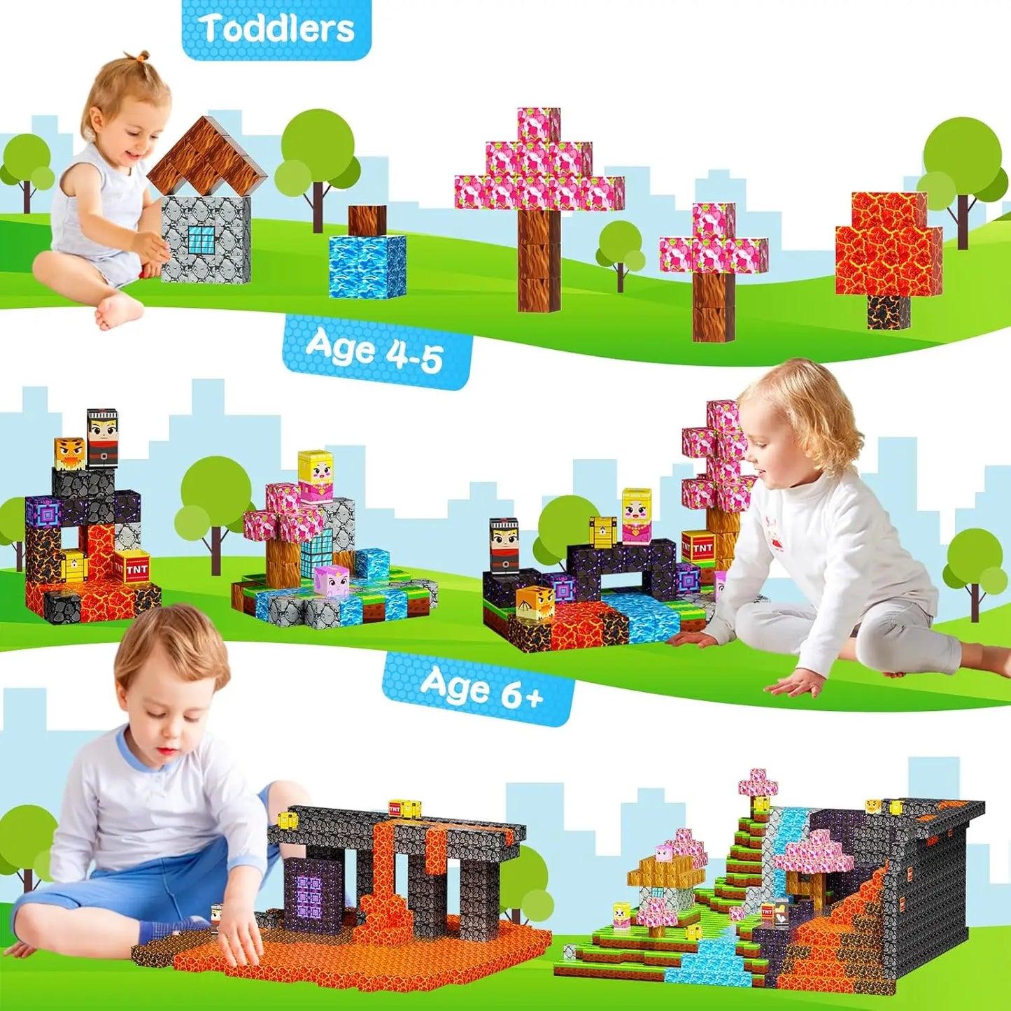 Brikko™ - Magnetic Building Cubes Set Montessori