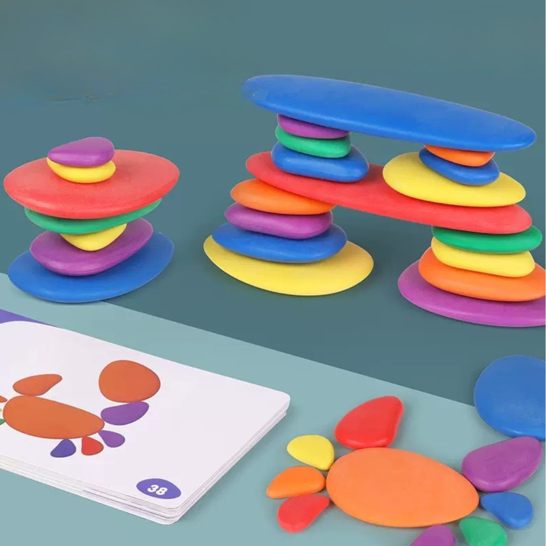 Pebblio™ – Creatief stapelplezier voor nieuwsgierige kids – Montessori Stenen
